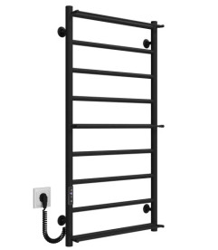 Электрический полотенцесушитель Deffi Ladder П9 500х1000 левое подключение JD03 черный C.LK.100.50.9.E.B.L.1