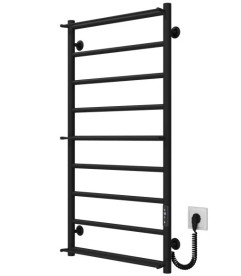 Електрична сушарка для рушників Deffi Ladder П9 500х1000 праве підключення JD03 чорний C.LK.100.50.9.E.B.R.1