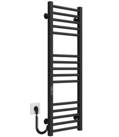 Электрический полотенцесушитель Deffi Lima П15 300х1000 левое подключение JD04 черный A.LI.100.30.15.E.B.L.2