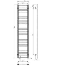 Електрична сушарка для рушників Deffi Lima П25 300х1600 ліве підключення JD04 хром A.LI.160.30.25.E.C.L.2