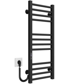 Электрический полотенцесушитель Deffi Lima П12 400х800 левое подключение JD04 черный A.LI.80.40.12.E.B.L.2