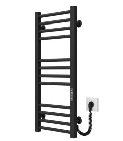 Электрический полотенцесушитель Deffi Lima П12 400х800 правое подключение JD04 черный A.LI.80.40.12.E.B.R.2