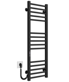 Електрична сушарка для рушників Deffi Lima П15 400х1000 ліве підключення JD04 чорний A.LI.100.40.15.E.B.L.2