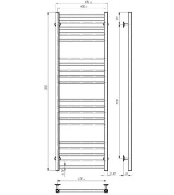 Электрический полотенцесушитель Deffi Lima П20 400х1300 правое подключение JD04 черный A.LI.130.40.20.E.B.R.2