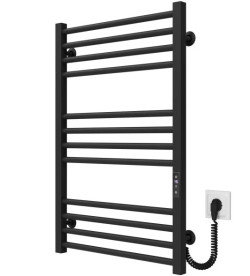 Электрический полотенцесушитель Deffi Lima П12 500х800 правое подключение JD04 черный A.LI.80.50.12.E.B.R.2