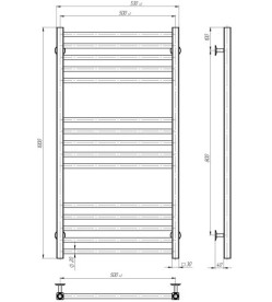 Электрический полотенцесушитель Deffi Lima П15 500х1000 левое подключение JD04 черный A.LI.100.50.15.E.B.L.2