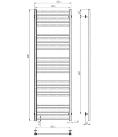 Електрична сушарка для рушників Deffi Lima П25 500х1600 ліве підключення JD04 хром A.LI.160.50.25.E.C.L.2