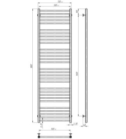Электрический полотенцесушитель Deffi Lima П30 500х1800 левое подключение JD04 хром A.LI.180.50.30.E.C.L.2