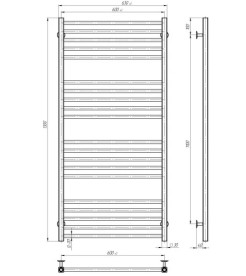 Электрический полотенцесушитель Deffi Lima П20 600х1300 левое подключение JD04 черный A.LI.130.60.20.E.B.L.2