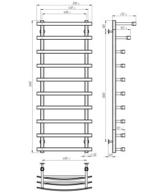 Электрический полотенцесушитель Deffi Lotos П10 400х1200 правое подключение JD04 хром A.LO.120.40.10.E.C.R.2