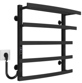 Електрична сушарка для рушників Deffi Lotos П5 500х600 ліве підключення JD04 чорний A.LO.60.50.5.E.B.L.2