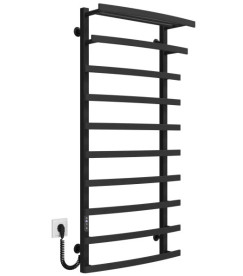 Електрична сушарка для рушників Deffi Lotos П10 500х1200 ліве підключення JD04 чорний A.LO.120.50.10.E.B.L.2