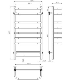 Электрический полотенцесушитель Deffi Lux П9 400х800 левое подключение WD04 белый A.LU.80.40.9.E.W.L.4