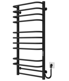 Электрический полотенцесушитель Deffi Lux П12 400х1100 правое подключение JD04 черный A.LU.110.40.12.E.B.R.2