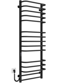 Електрична сушарка для рушників Deffi Lux П15 400х1400 ліве підключення JD04 чорний A.LU.140.40.15.E.B.L.2