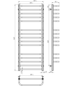 Электрический полотенцесушитель Deffi Lux П15 500х1400 правое подключение JD04 черный A.LU.140.50.15.E.B.R.2
