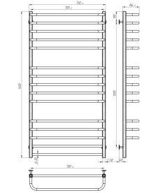 Электрический полотенцесушитель Deffi Lux П15 700х1400 правое подключение WD04 белый A.LU.140.70.15.E.W.R.4