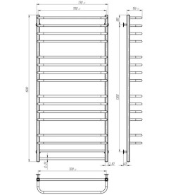Электрический полотенцесушитель Deffi Lux П16 700х1500 левое подключение WD04 белый A.LU.150.70.16.E.W.L.4