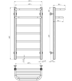 Электрический полотенцесушитель Deffi Lux Hotel П9 400х1000 правое подключение JD04 хром A.LH.100.40.9.E.C.R.2