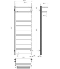 Электрический полотенцесушитель Deffi Lux Hotel П11 400х1200 левое подключение JD04 хром A.LH.120.40.11.E.C.L.2