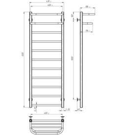Электрический полотенцесушитель Deffi Lux Hotel П11 400х1200 левое подключение WD04 белый A.LH.120.40.11.E.W.L.4