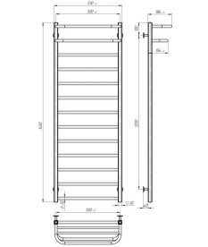 Электрический полотенцесушитель Deffi Lux Hotel П13 500х1400 левое подключение WD04 белый A.LH.140.50.13.E.W.L.4
