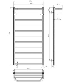 Электрический полотенцесушитель Deffi Lux Hotel П11 600х1200 левое подключение JD04 хром A.LH.120.60.11.E.C.L.2