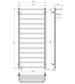 Электрический полотенцесушитель Deffi Lux Hotel П13 600х1400 правое подключение JD04 хром A.LH.140.60.13.E.C.R.2