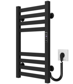 Электрический полотенцесушитель Deffi Magnus П8 200х600 правое подключение JD04 черный A.MA.60.20.8.E.B.R.2