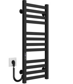 Электрический полотенцесушитель Deffi Magnus П12 200х800 левое подключение JD04 черный A.MA.80.20.12.E.B.L.2