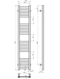 Электрический полотенцесушитель Deffi Magnus П20 200х1600 левое подключение JD04 черный A.MA.160.20.20.E.B.L.2