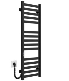 Електрична сушарка для рушників Deffi Magnus П15 300х1000 ліве підключення JD04 чорний A.MA.100.30.15.E.B.L.2