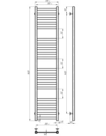 Електрична сушарка для рушників Deffi Magnus П20 300х1600 ліве підключення JD04 хром A.MA.160.30.20.E.C.L.2