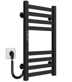 Електрична сушарка для рушників Deffi Magnus П8 400х600 ліве підключення JD04 чорний A.MA.60.40.8.E.B.L.2