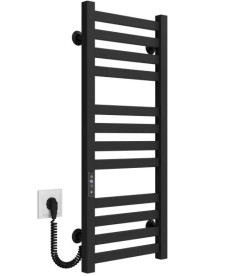 Электрический полотенцесушитель Deffi Magnus П12 400х800 левое подключение JD04 черный A.MA.80.40.12.E.B.L.2