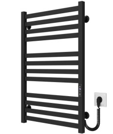 Електрична сушарка для рушників Deffi Magnus П12 600х800 праве підключення JD04 чорний A.MA.80.60.12.E.B.R.2