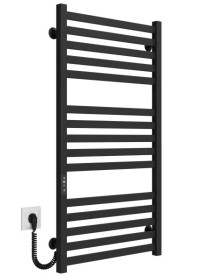 Електрична сушарка для рушників Deffi Magnus П15 600х1000 ліве підключення JD04 чорний A.MA.100.60.15.E.B.L.2