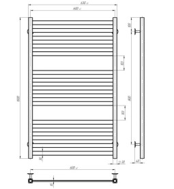 Электрический полотенцесушитель Deffi Magnus П15 600х1000 правое подключение JD04 хром A.MA.100.60.15.E.C.R.2