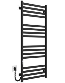 Електрична сушарка для рушників Deffi Magnus П16 600х1200 ліве підключення JD04 чорний A.MA.120.60.16.E.B.L.2