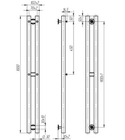 Электрический полотенцесушитель Deffi Maxi П3 70х1000 JD03 крашеная сталь черный B.MX.100.7.3.E.B.U.1