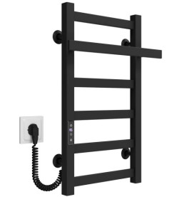 Электрический полотенцесушитель Deffi Nicolе П6 300х600 левое подключение JD04 черный A.NI.60.30.6.E.B.L.2