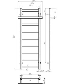 Электрический полотенцесушитель Deffi Nicolе П9 300х1000 левое подключение JD04 хром A.NI.100.30.9.E.C.L.2
