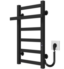 Электрический полотенцесушитель Deffi Nicolе П6 400х600 правое подключение JD04 черный A.NI.60.40.6.E.B.R.2