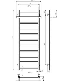 Електрична сушарка для рушників Deffi Nicole П11 400х1200 ліве підключення WD04 білий A.NI.120.40.11.E.W.L.4