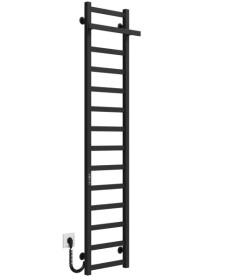 Электрический полотенцесушитель Deffi Nicolе П14 400х1600 левое подключение JD04 черный A.NI.160.40.14.E.B.L.2