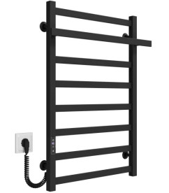 Электрический полотенцесушитель Deffi Nicolе П8 500х800 левое подключение JD04 черный A.NI.80.50.8.E.B.L.2