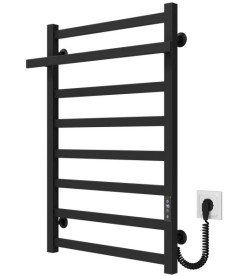 Електрична сушарка для рушників Deffi Nicole П8 500х800 праве підключення JD04 чорний A.NI.80.50.8.E.B.R.2