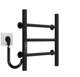 Электрический полотенцесушитель Deffi Орион П3 200х400 левое подключение JD03 черный C.OR.40.20.3.E.B.L.1