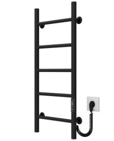 Електрична сушарка для рушників Deffi Оріон П5 200х800 праве підключення JD03 чорний C.OR.80.20.5.E.B.R.1