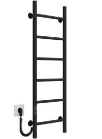 Электрический полотенцесушитель Deffi Орион П6 200х1000 левое подключение JD03 черный C.OR.100.20.6.E.B.L.1